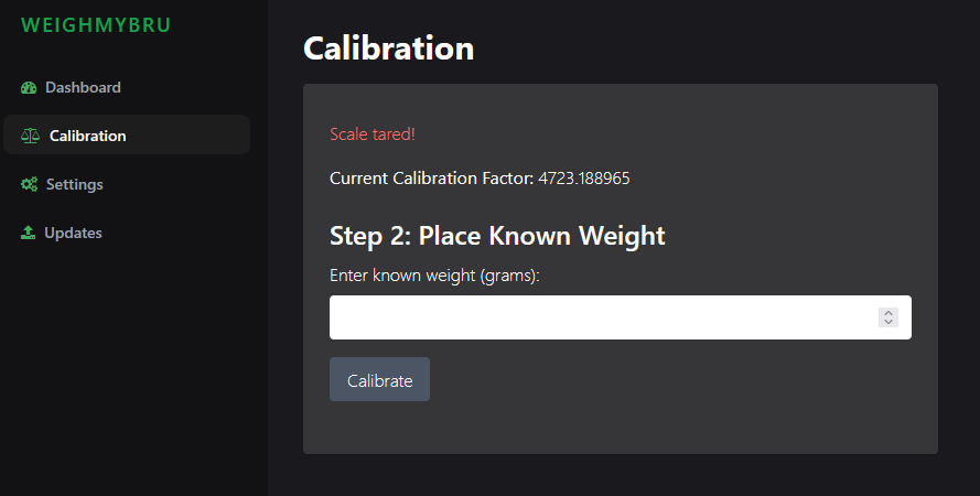 WebUI Calibration Process